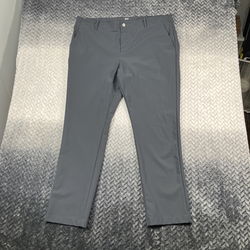 Spoke Enduro Sharps Chino Trousers Men's 44x32 Grey Stretch Zip Fly Build B